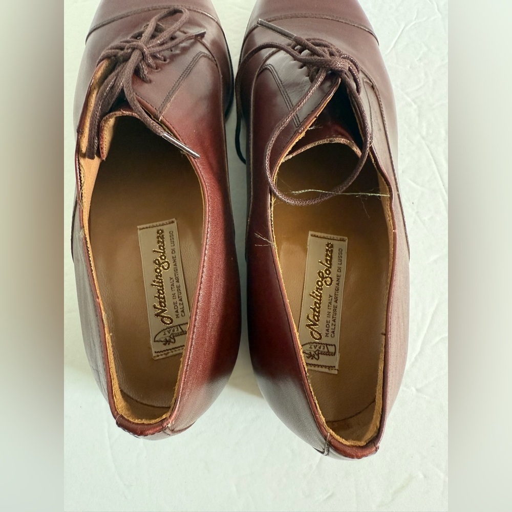 Natalino Salazzo Brown Oxfords Leather Brown Men's Formal Dress Shoes Size 40 - Picture 6 of 12
